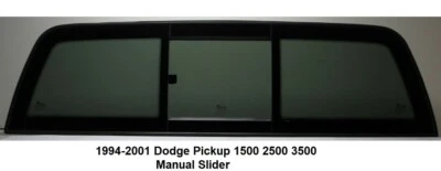 Fits 1994-2001 Dodge Pickup 1500 2500 3500 Manual Slider Back Glass Window +Glue - Image 1 of 2