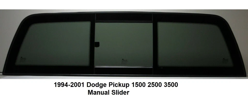 Fits 1994-2001 Dodge Pickup 1500 2500 3500 Manual Slider Back Glass Window +Glue Foto 1 de 2