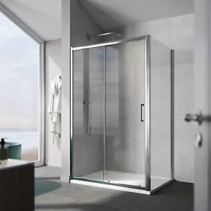 Sliding Door Shower Enclosure And Tray 8mm Nano Glass Cubicle With Side Panel - Picture 1 of 24