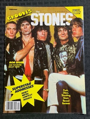 1978 GROOVES Magazine v.2 #2 FN 6.0 w/ Rolling Stones Poster / Punk Heavy Metal - Image 1 of 4
