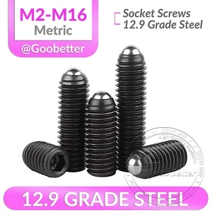 Ball / Spring Plunger Point Grub Screw M3 M4 M5 M6 M8 M10 M12 Set Slotted Screws - Picture 1 of 86