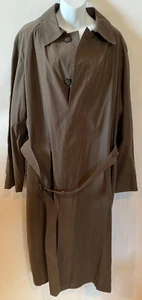 Claiborne brown Trench Coat belted single breast lined removable Mens 44S - Picture 1 of 12