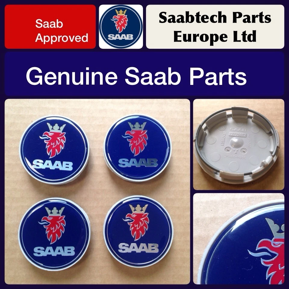 GENUINE SAAB ALLOY WHEEL CENTRE CAP EMBLEM/BADGE NEW 12775052