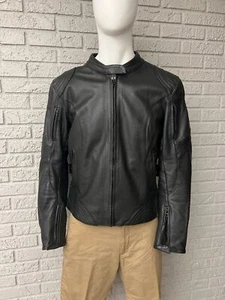 Chaqueta de motocicleta FieldSheer negra de cuero blindado para hombre talla 14 unisex - Imagen 1 de 19