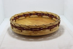 Lazy Susan Amish Handmade Wood Basket Weave Solid Wood Base 12" Diameter - Picture 1 of 7