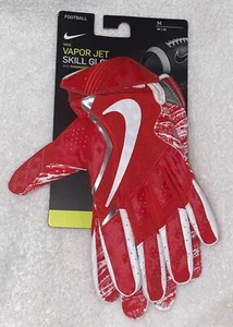 NIKE Vapor Jet 4 Skill Players Red White Silver Football Gloves NEW Mens Sz L - Picture 1 of 4