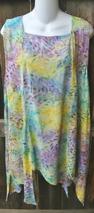 ART TO WEAR MISSION CANYON 74 PIXIE HEM TANK IN ALL NEW SPRING BATIK, OS, 44"B! - Picture 1 of 4
