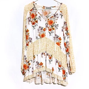 Tunic Top Fairycore All Size Cottagecore Flowy Floral Hi-Low Garden Loose Boho - Picture 1 of 12