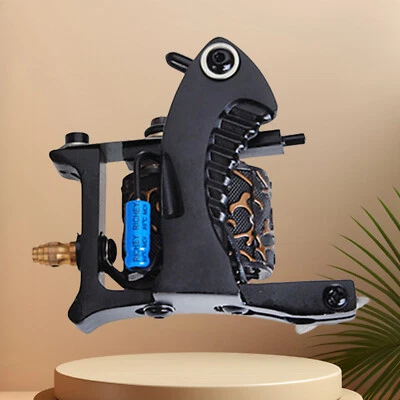 Coil Tattoo Machine Cast Iron Frame for Beginner 10 Wrap Liner Shader Black Y26 - Image 1 of 4