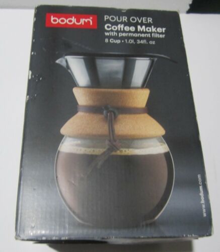 Bodum Pour Over Coffee Maker 8 cups 1.0 liter  Cork Band Glass 1 Pc