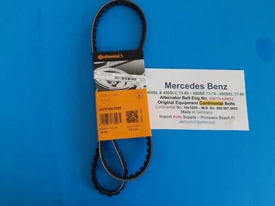 Correa alternador Mercedes Benz 450SL y 450SLC 73-80 - 450SE73-76 - 450SEL 77-80 Foto 1 de 2