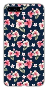 Coque en silicone imprimée compatible Apple iPhone 7 Plus Hibiscus Vintage - Photo 1 sur 3