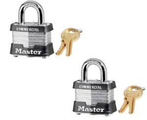 (2) Master Lock 3KA-3210 1-1/2" gleichschließend laminierte Vorhängeschlösser - Bild 1 von 4