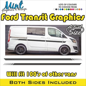 SWB FORD CUSTOM L1 LWB compatible furgoneta cámper autocaravana calcomanías gráficas deportivas 136 - Imagen 1 de 4