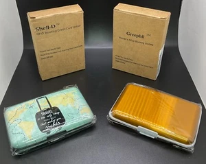 Mens and Womens RFID Blocking Card Holder Card Case-Protect Your ID/Lot Of 2 - Picture 1 of 6
