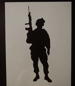 Soldado militar de EE. UU. con rifle 8,5"" x 11"" hoja plantilla personalizada envío gratuito - Imagen 1 de 1