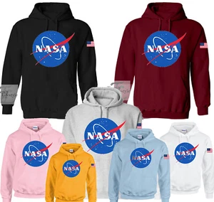 NASA SPACE LOGO PRINT USA FLAG TRENDY STYLISH HOODIES 7 COLORS 5 SIZES AVAILABLE - Picture 1 of 1