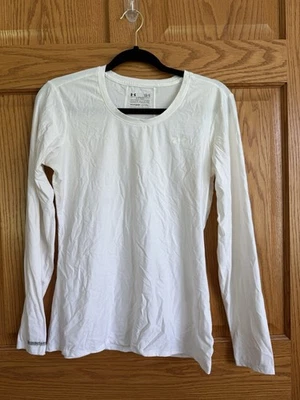 Under Armour Mujer Blanco Cold Gear Grande Compresión Correr Entrenamiento Caminar Foto 1 de 4