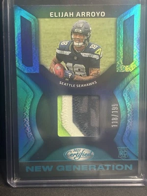 2025 Panini Certified Elijah Arroyo New Generation Jerseys Mirror Teal /199 RC - Image 1 of 2