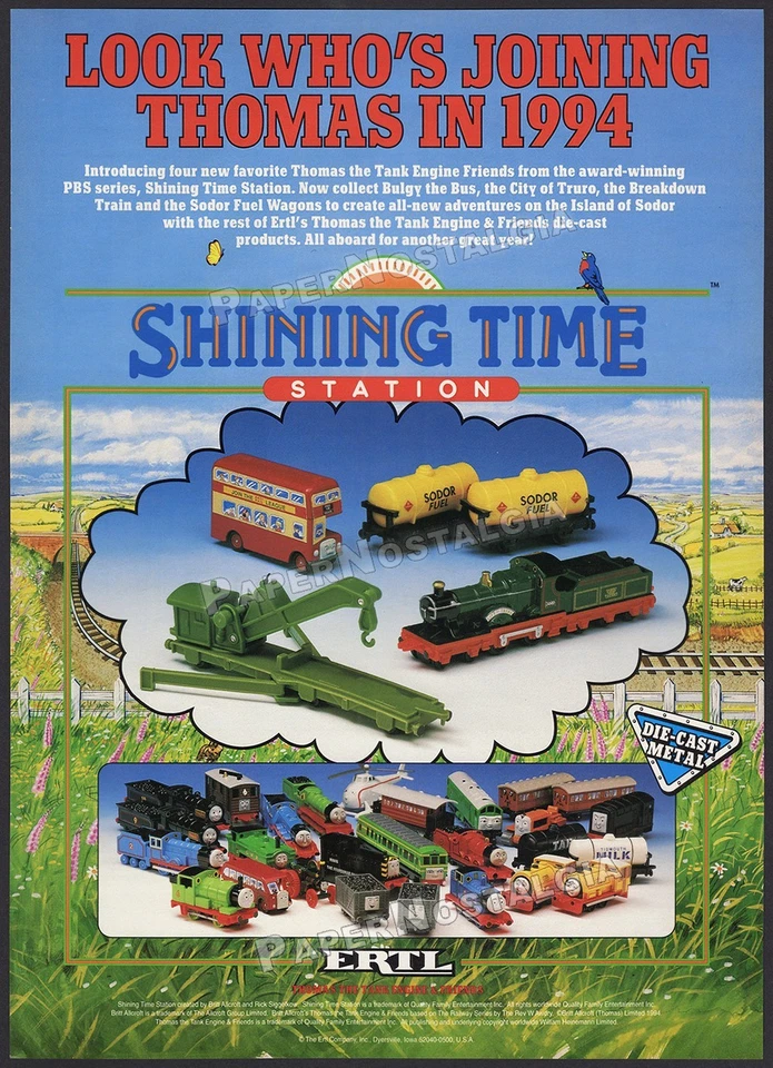 THOMAS THE TANK ENGINE / ERTL - Original 1994 Trade AD / poster _ Shining Time - Image 1 of 1