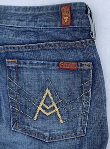 7 For AllMankind Blue Denim A Pocket Boot Cut Jeans Damengröße 28 x 31 - Bild 1 von 4
