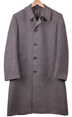 Abrigo Samuelsohn Marrón Claro Pesado Lana Botón Frontal Cinturón 42 De Colección Foto 1 de 4