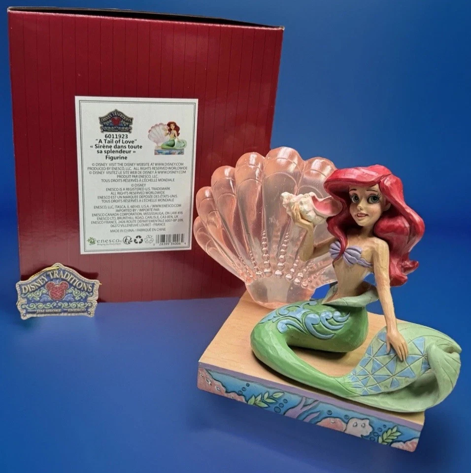 Ariel Clear Resin Shell By Disney Jim Shore *SHIPS WITHIN 14 DAYS*