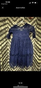 Navy New With Tags Size 7 Trish Scully Dress - Picture 1 of 4
