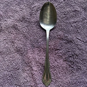 Oneida MANSFIELD Deluxe Wm A Rogers Glossy Stainless Flatware Serving Spoon - Picture 1 of 3