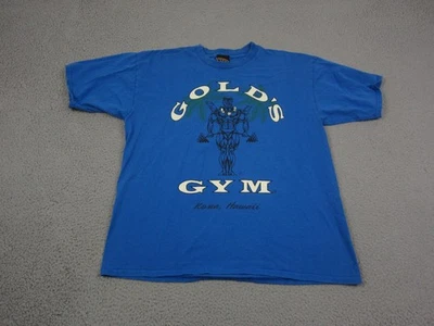 Vintage Gold's Gym Shirt Adult Extra Large XL Blue Body Building Made in USA 90s - Image 1 of 4