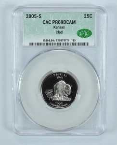 2005-S Washington State Quarter Kansas CLAD PR69 DCAM CAC CACg *1370 - Picture 1 of 5