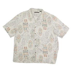 Camisa informal de manga corta AIX para hombre beige y marrón estampado algodón 2XL - Imagen 1 de 6