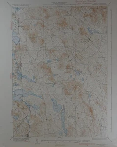 Antique Newfield Maine Original USGS Topographic Map 1937 16x20 - Picture 1 of 9