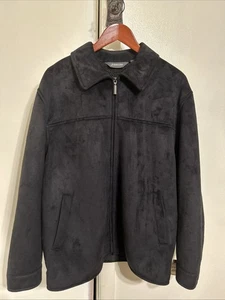 Vintage Men's St.John’s Bay Faux Black Suede Lined Polyester Size Large NWT - Picture 1 of 5