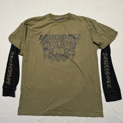 Camisa térmica Southpole manga larga talla XL tejido gofre capas verde negra Y2K Foto 1 de 4