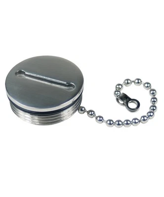 Whitecap 6061 Stainless Steel replacement Cap and Chain for 1-1/2 inch Deck - Image 1 of 2