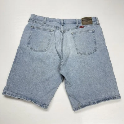 Pantalones Cortos De Colección Wrangler Para Hombres 38 Azul Lavado Claro Pantalones Cortos Y2K Ropa de Trabajo Retro Foto 1 de 4