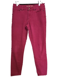 Jeans Michael Kors donna taglia 4 rosso skinny oro zip tasca logo - Foto 1 di 8