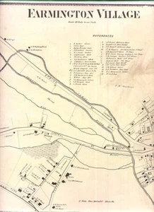 1871 FARMINGTON VILLAGE NEW HAMPSHIRE ANTIQUE MAP NR - Picture 1 of 1