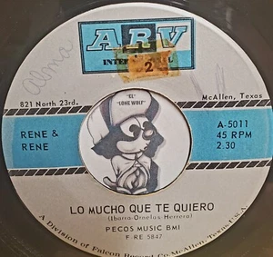 "Tejano Tex Mex Chicano" "Rene y Rene Lo Muncho Que Te Quiero Rare 45" - Picture 1 of 2