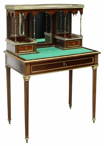 Antique Desk, Lady's, French Louis XVI Style Mahogany Bonheur Du Jour, 1800's!! Cover