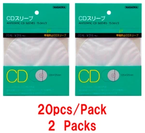Nagaoka TS-561/3 Anti-Static Inner CD Sleeves 20 sheets 2 packs Total 40 Sheets - Picture 1 of 2