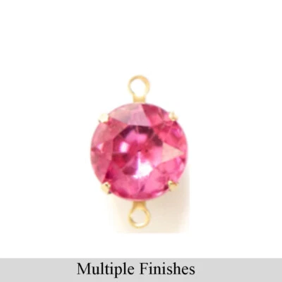 48ss玫瑰刻面玻璃圆形石头2环套装 — 第 1/4 张图片