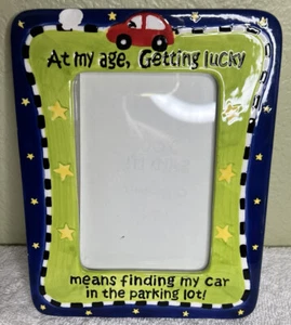 Geburtstag Motiv Bilder Fotorahmen Keramik Neon Grün Blau Humorvoll Altern B - Bild 1 von 6