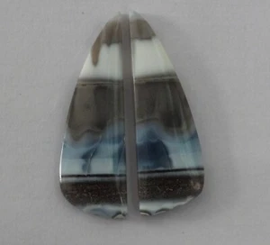 29.75 Cts Natural Blue Opal (40.5mm X 13mm each) Cabochon Loose Match Pair 17 - Picture 1 of 3