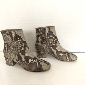 Gianvito Rossi Womens Size 5 Snakeskin Block Heel Chelsea Ankle Boots Beige 35.5 - Picture 1 of 7
