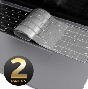 Fits 2018 Macbook Air 13" A1932 2pcs Clear & Clear Keyboard Covers Skins - Picture 1 of 5