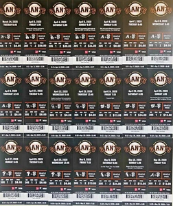 2020 San Francisco Giants Season Ticket Stubs - Phantom Games - Picture 1 of 1