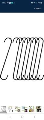 18"  Large Tree Branch Hooks, 12 Pack Extra Long Metal Black S Hooks for Hanging - Image 1 of 3