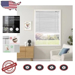 Custom Fit 31" W x 64" H White Aluminum Blinds - Light Filtering & Waterproof - Picture 1 of 9